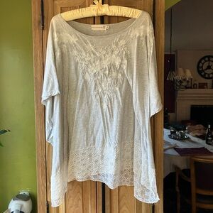 Johnny Was Lace Hem Top